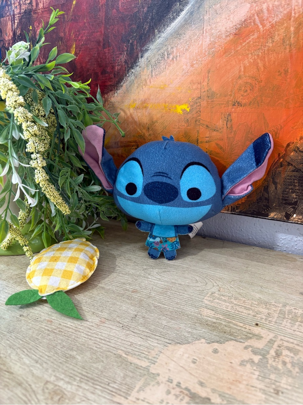 Disney Blue Stitch Plush with Pink Ear Accents